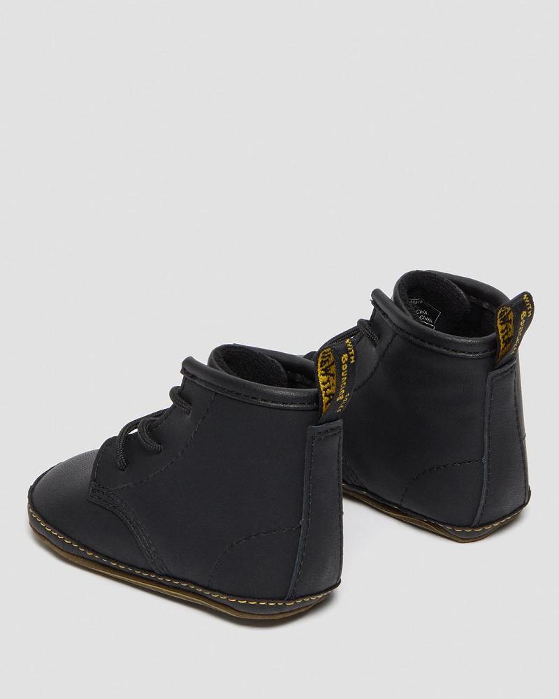 Dr Martens Newborn 1460 Auburn Læder Booties Fritidsstøvler Børn Sort | DK 662QMA